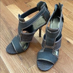 Tory Burch womens 6.5 open toe high heels
